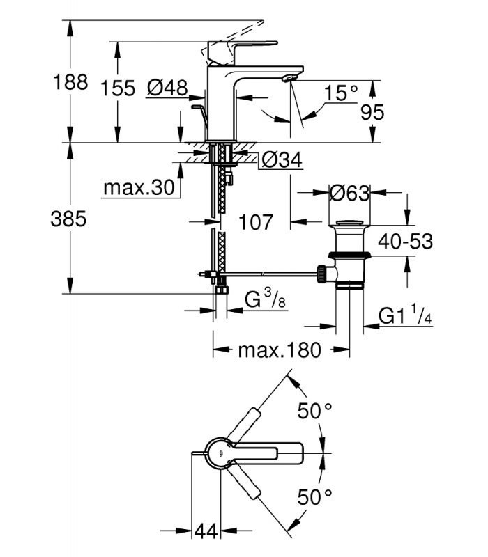 Смесителна батерия за мивка Grohe Lineare (1)