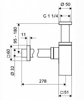 Сифон за умивалник Quad Schell (1)
